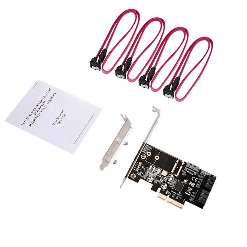 H1111Z Плата расширения PCI E SATA адаптер 4X 8X 16X PCIE карта Express 3 0 5 Порты SATAIII 6 Гбит/с карты
