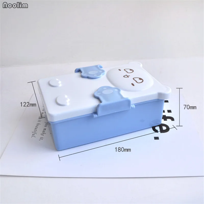 Мультяшный милый двухслойный пластиковый Ланч бокс для сэндвичей контейнер