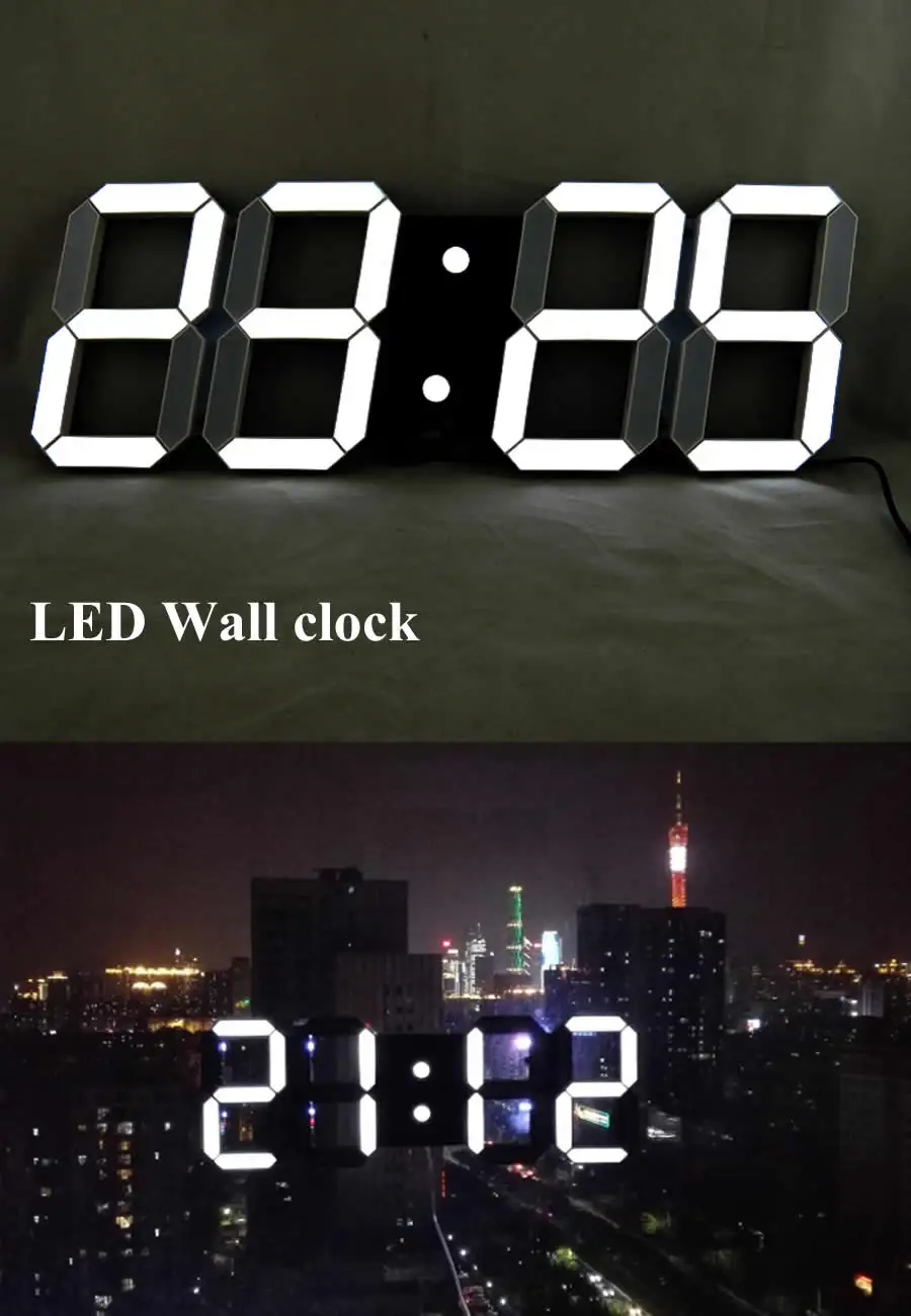 Дистанционное управление jumbo цифровой светодиодный Настенные часы LED Digital Crystal
