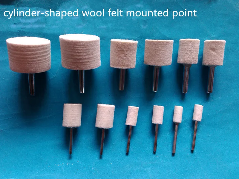 Хвостовик 3 мм в форме цилиндра шерстяная фетровая Шлифовальная головка насадка