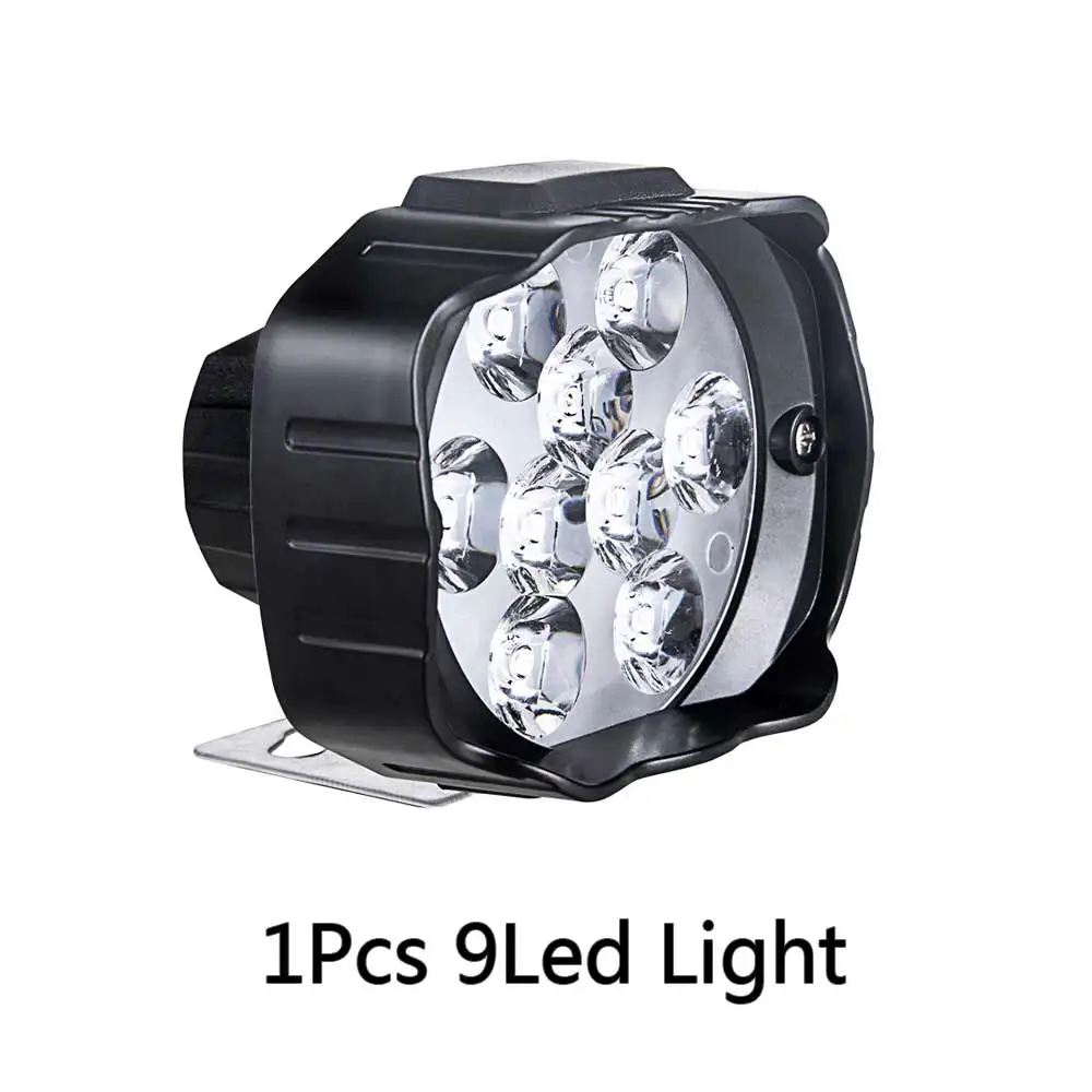 1Pcs 9LED Ammtoo Электрический Мотоцикл головной светильник вспомогательная лампа противотуманных фар светильник 12V 6500K Лондонский автобус автомобиль мотоцикл работает ATV Белый DRL автомобилей головной светильник s - Цвет: 1Pcs 9LED