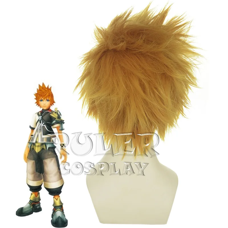 Kingdom Hearts Ventus Roxas короткие золотисто-желтые парики для Хэллоуина+ парик