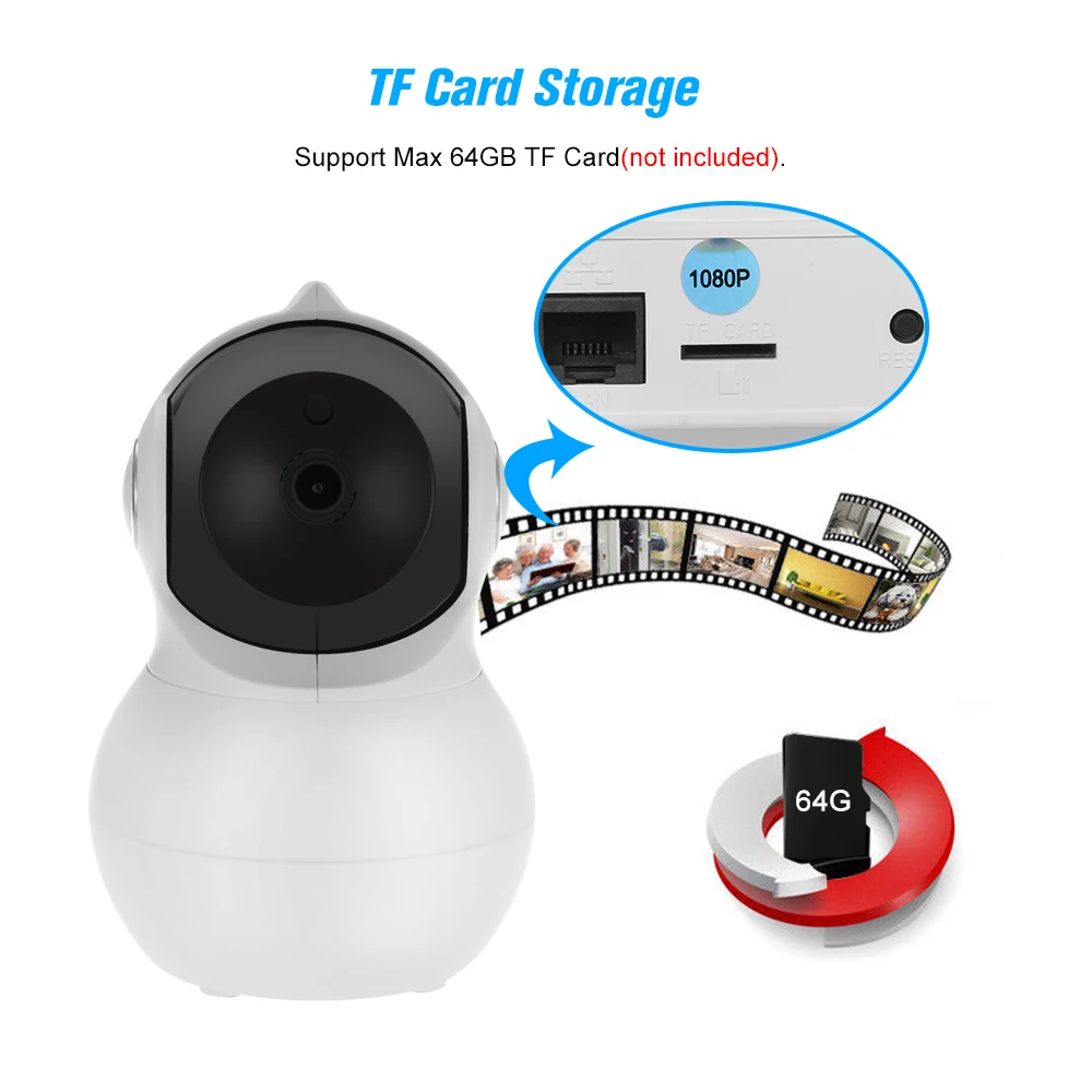 IP Camera Wireless 1080P CCTV Surveillance Home Security Wifi 2 Way Audio Night Vision Baby Monitor Indoor 2MP | Безопасность и