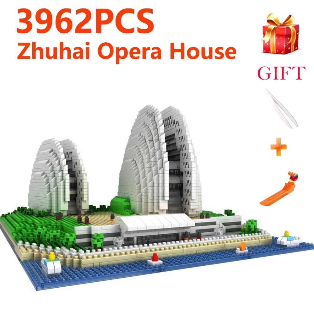 Город международно известная архитектура Чжухай опера 3D Модель со стразами Мини