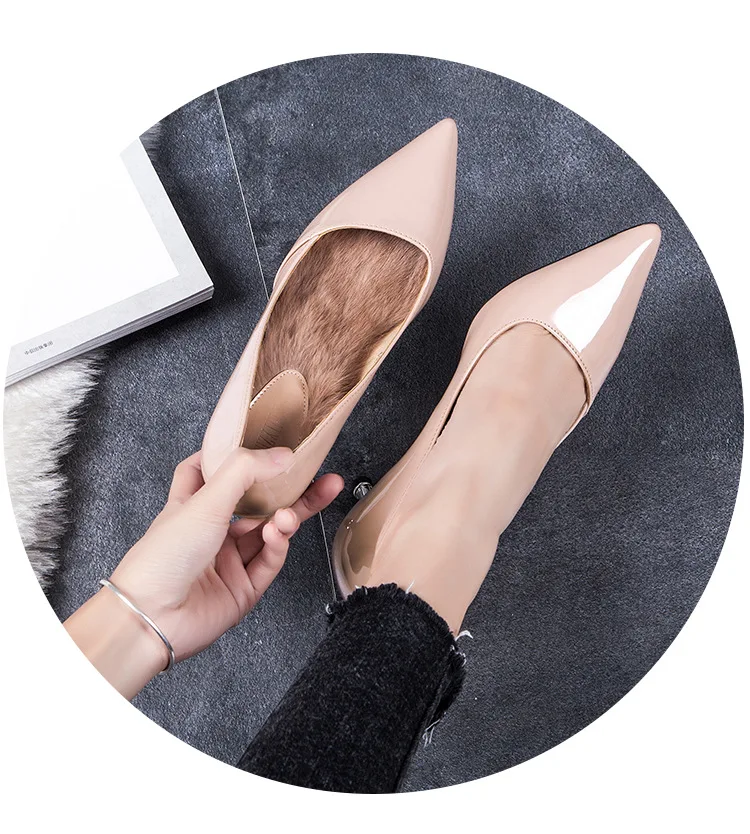 Новинка 2019 года Модельные туфли из лакированной кожи на тонком каблуке | Обувь