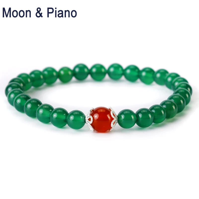 

Зеленый Халцедон из стерлингового серебра 925 пробы, браслеты с натуральным камнем, красивый браслет для женщин и девочек, подарок, бесплатная доставка