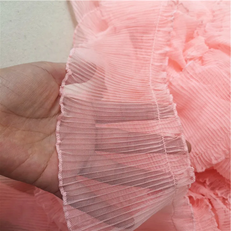 light pink 10 см Широкий тюль вуаль кружево эластичный плиссированный шифон кружевной воротник рюшами швейная отделка ленты DIY ремесла одежда свадебное платье поставка - Цвет: light pink