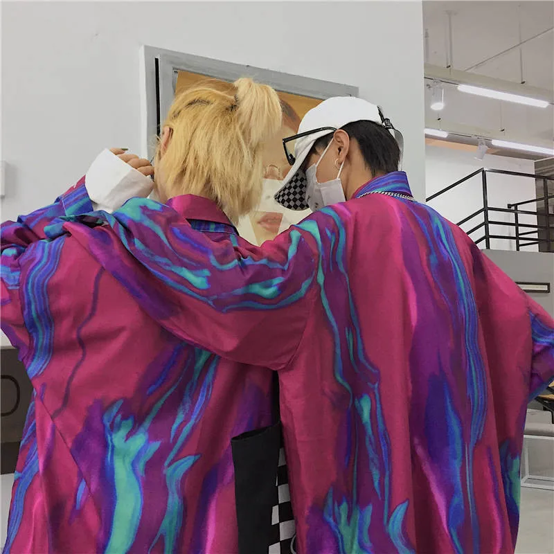 Рубашка мужская с длинным рукавом Гавайская Повседневная 3D принтом Модные