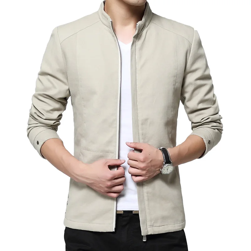 2019 Spring Men's Casual Stand Collar Cotton Jackets Coat Men Fashion Business Classic Style Brand New Jacket Coats | Мужская одежда