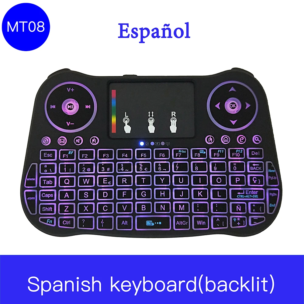 Slim Portable Mini Wireless Keyboard MT08 Spanish For Tablet Laptop Smartphone iPad Support IOS Android System Phone Universal | Компьютеры
