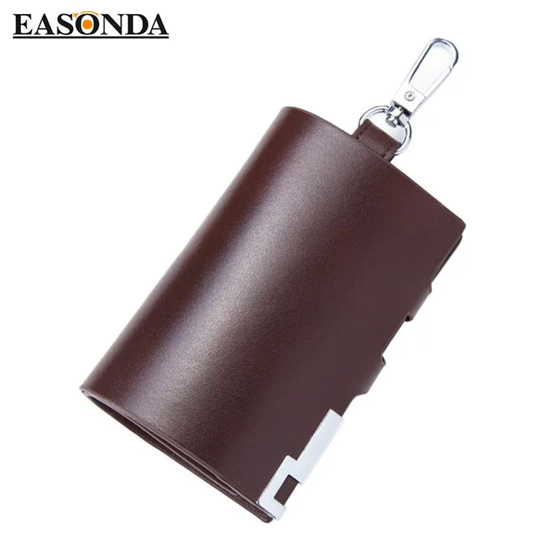 

Real Leather Car Key Wallets HASP Case Holder Coin Pocket Purse Money Wallet Men Solid Cowhide Key Bag Llavero Con Monedero