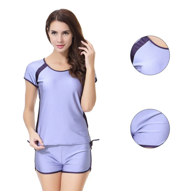 2017 г. мусульманская малайзийская девушка женский купальник с коротким рукавом