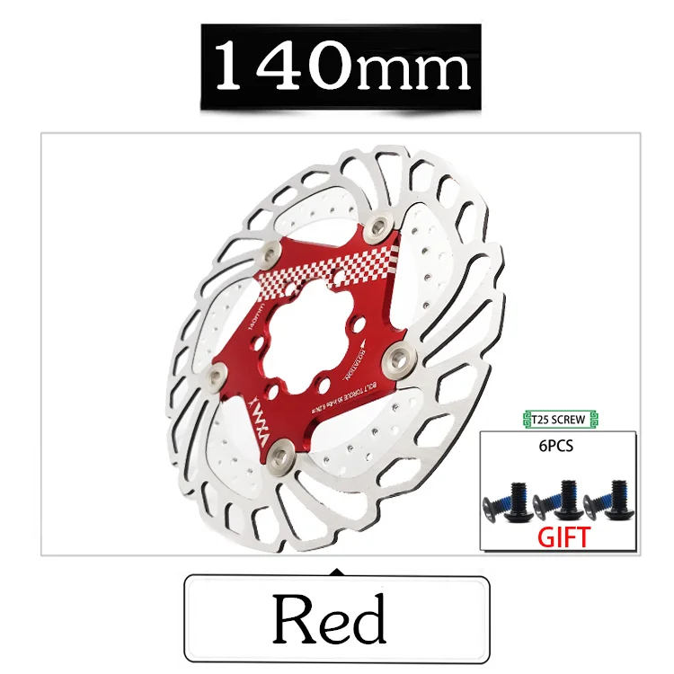 140mm Red VXM Велосипедный тормозной охлаждающий диск плавающий ледяной ротор для MTB шоссейного велосипеда 203 мм 180 мм 160 мм 140 мм охлаждающие тормозные роторы детали велосипеда - Цвет: 140mm Red