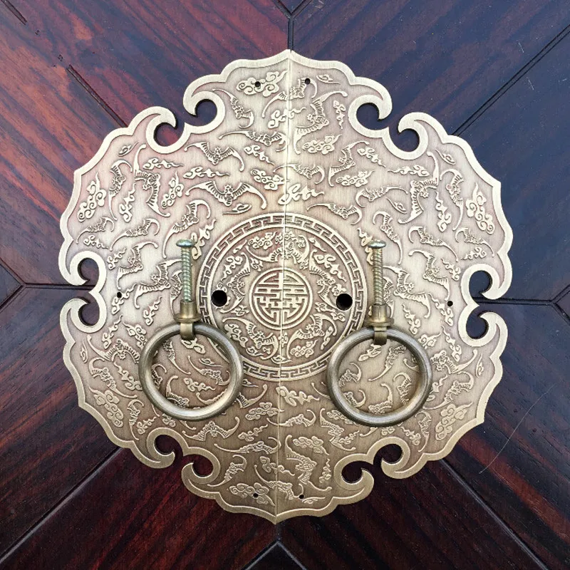 Ручка медная для шкафа с античной гравировкой и цветами | Обустройство дома