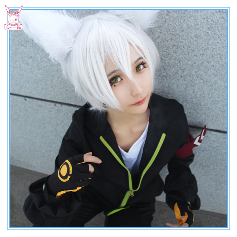 

Anime AOTU Cosplay Ghost fox Cos Halloween Party Full Set 6in1(coat+pants+Cuffs + gloves+T-shirt+ear)