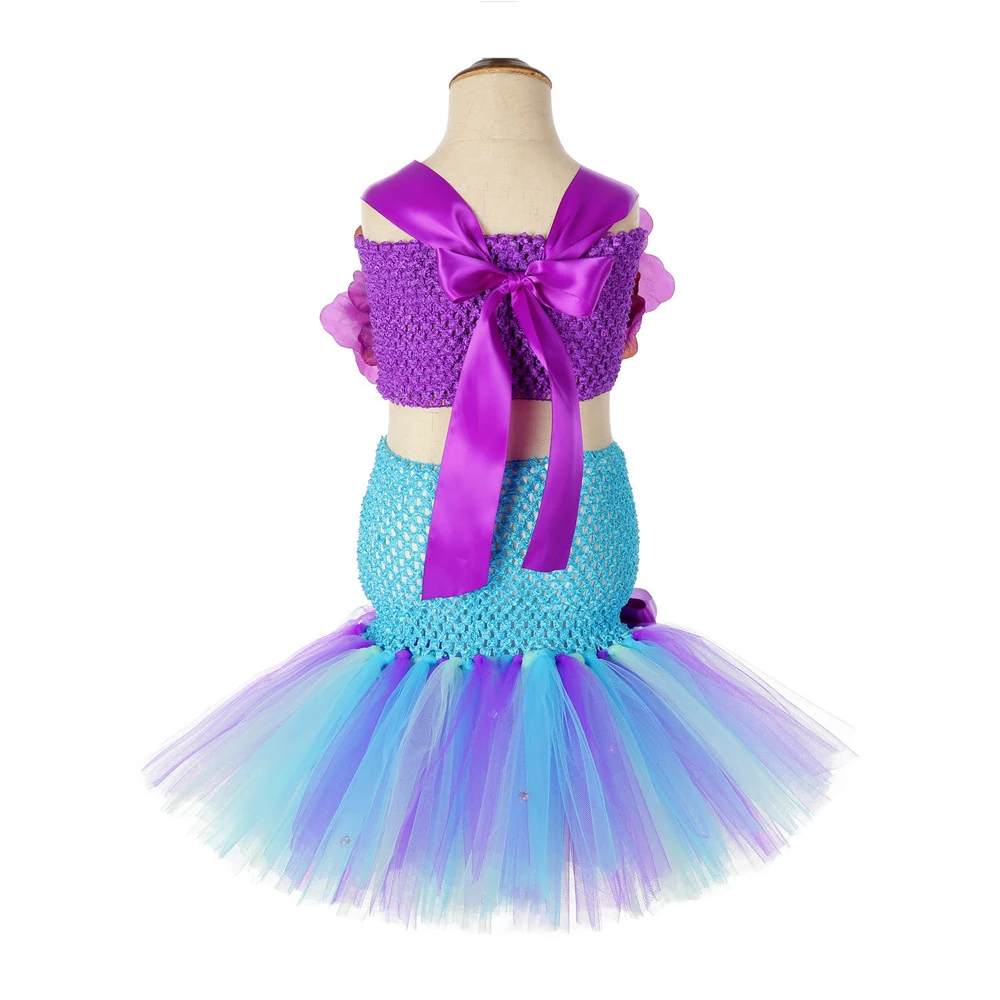 Little Princess Mermaid Girls Tutu Dress with Fish Tail Dresses Age 13 14 Years Old Wedding 3 Pieces | Детская одежда и обувь