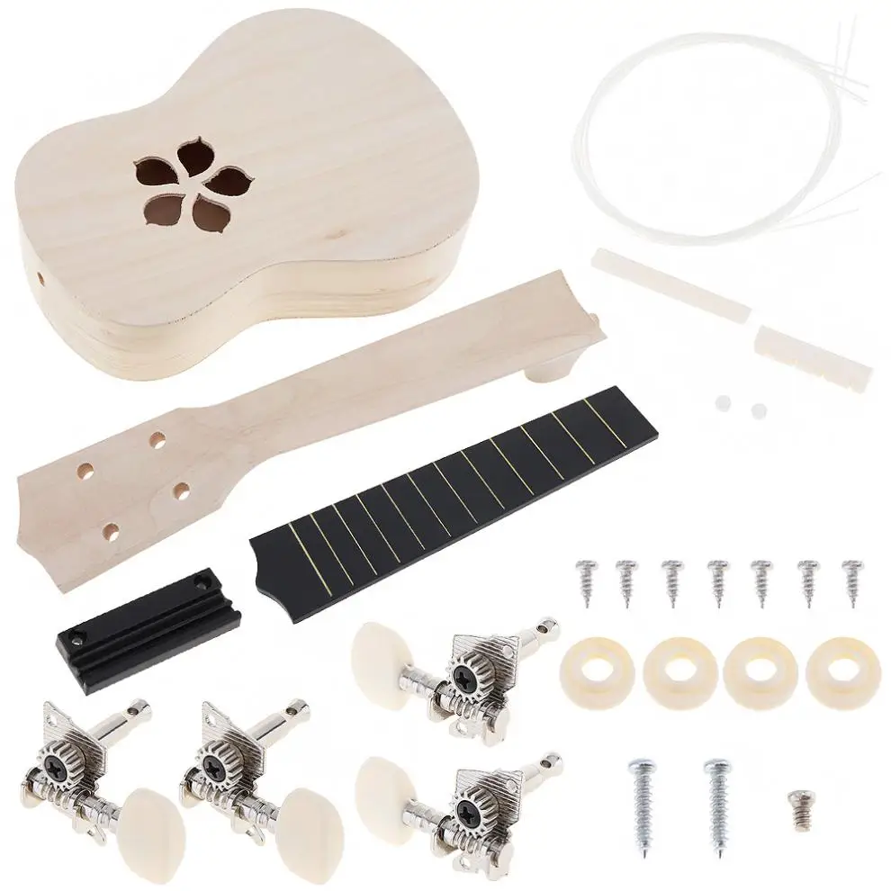 21 дюймов Гавайские гитары укулеле DIY Kit липа сопрано Гавайи Гитара картина ручной работы Ukelele для родителей и детей, детская игрушка