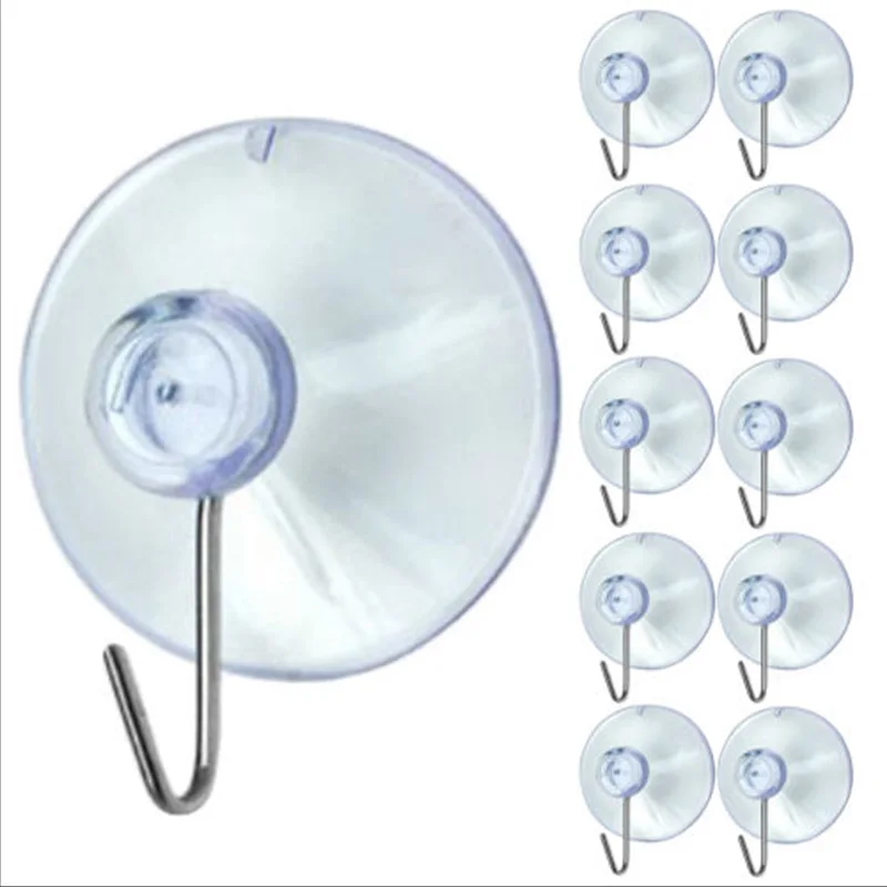 10Pcs Multi-Purpose Hooks Suction Cup Hook Clear Glass Window Wall Sucker Hanger Kitchen Bathroom Sticky Hook Rack Holder Racks