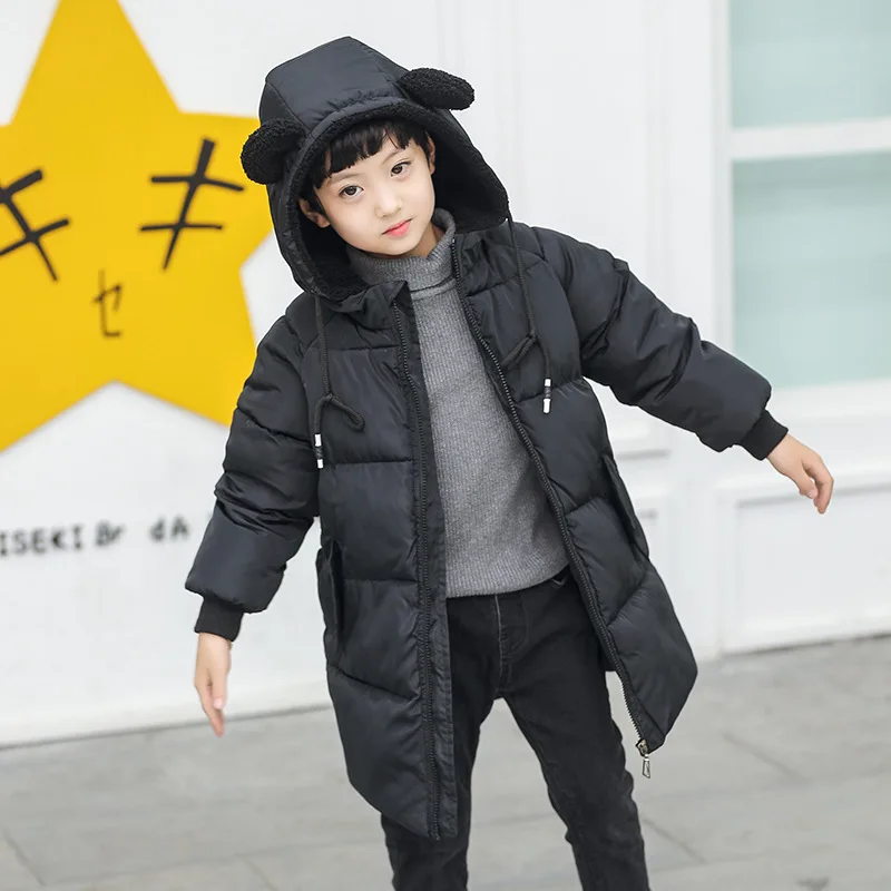 Children Winter Cotton Padded Jackets Kids Warm Coats for Girls Baby Boy Hooded Long Jacket Thick Parkas Clothes 2-8 Years | Детская