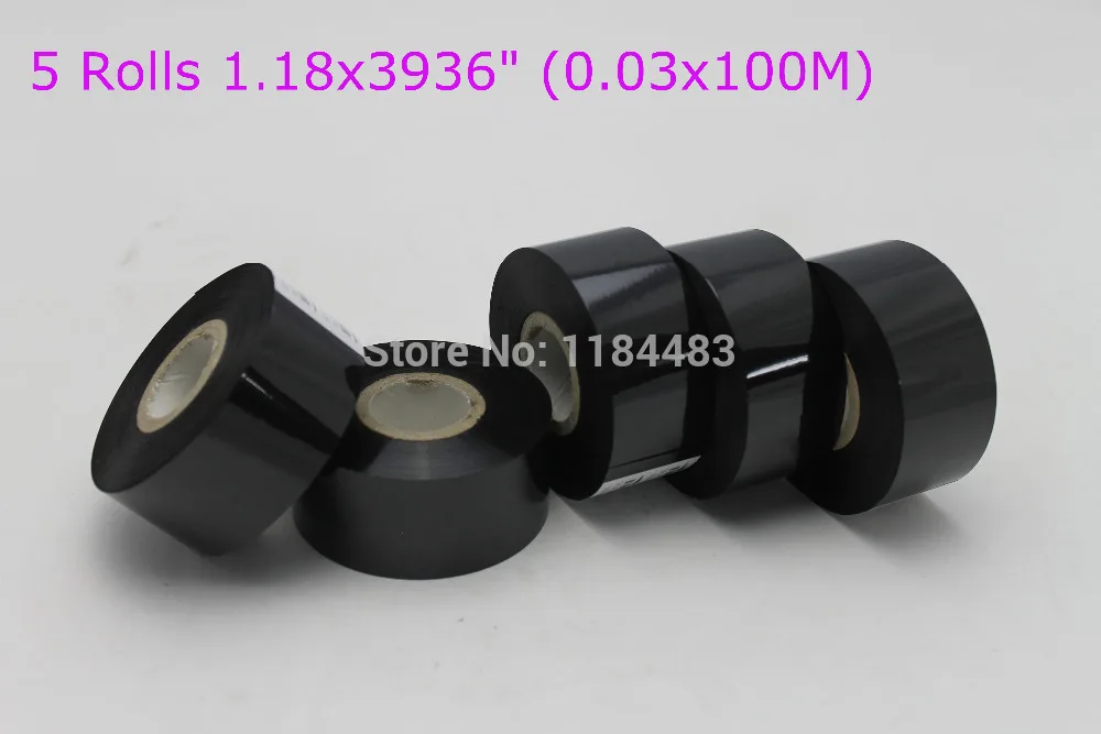 5 рулонов 1 18x3936 &quot(0 03x100 м) Лента для термопечати|ribbon printed|ribbon hot stampingbelt belt |
