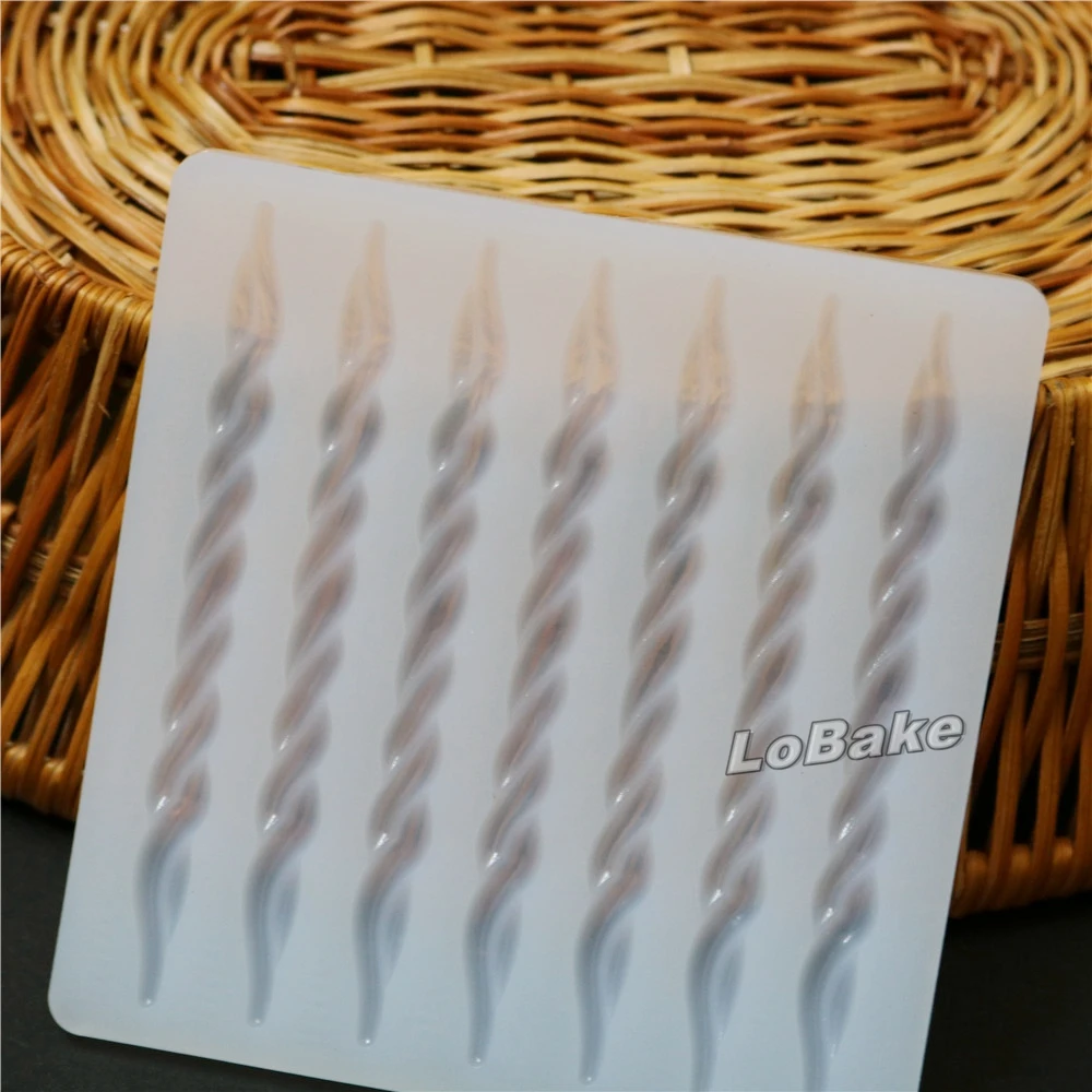 Новые 7 полостей спиральная палка форма свечи силиконовые Шоколадные Чипсы