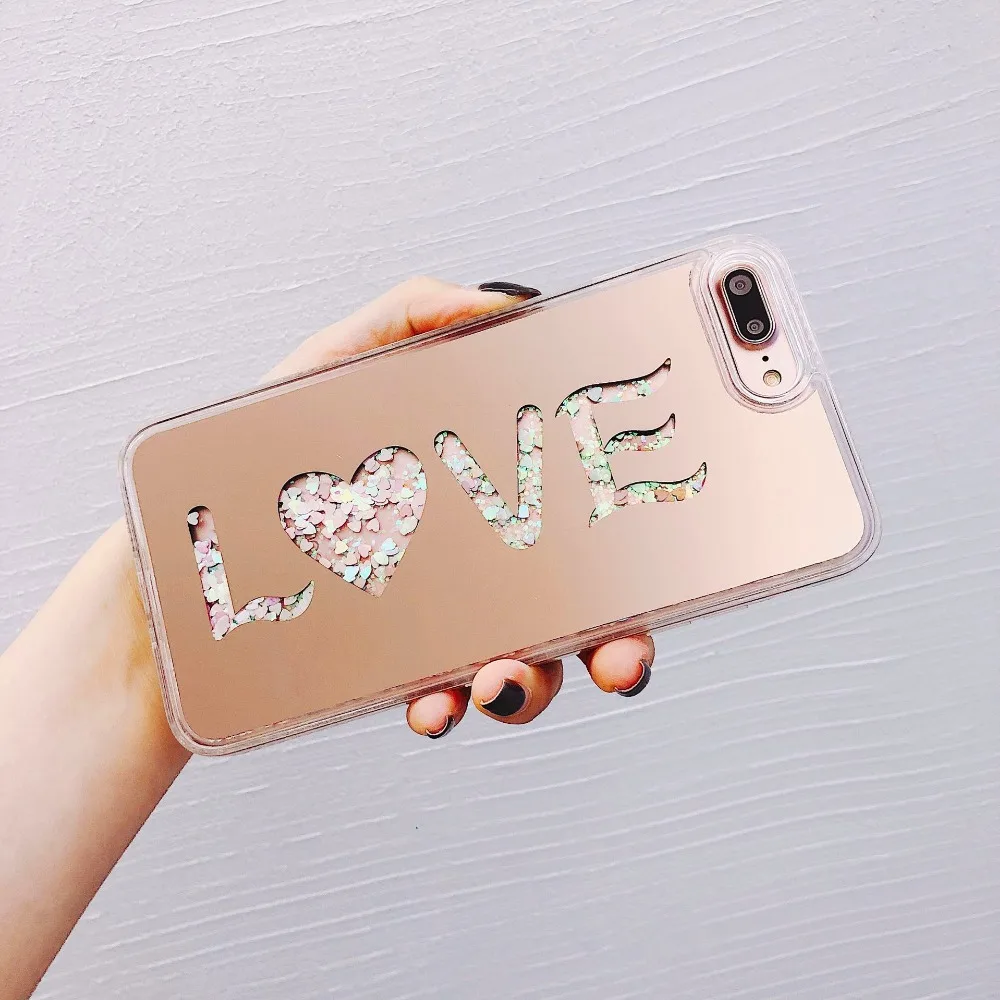 Original quality Plating English LOVE Case For iPhone X Fashion Love quicksand iphone 8 7 6 6s Plus | Мобильные телефоны и