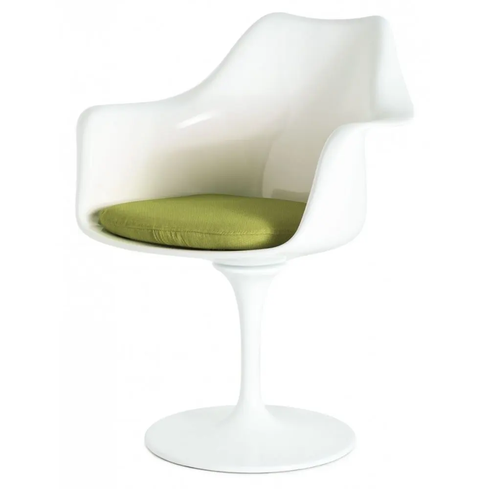 White Chair Green P Современные Дизайн классический Tulip кресло с Алюминий База поворотный Tulip Лофт, поворотный отеля исследование встречи макияж tulip стул - Цвет: White Chair Green P
