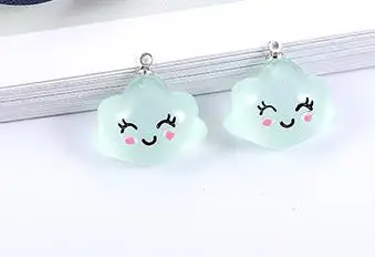 green Cloud MRHUANG 5 шт./лот упак. крутые розовые облака Луна Подвески Смола кулон fit ожерелье браслет DIY ремесло ювелирные изделия аксессуары - Окраска металла: green Cloud