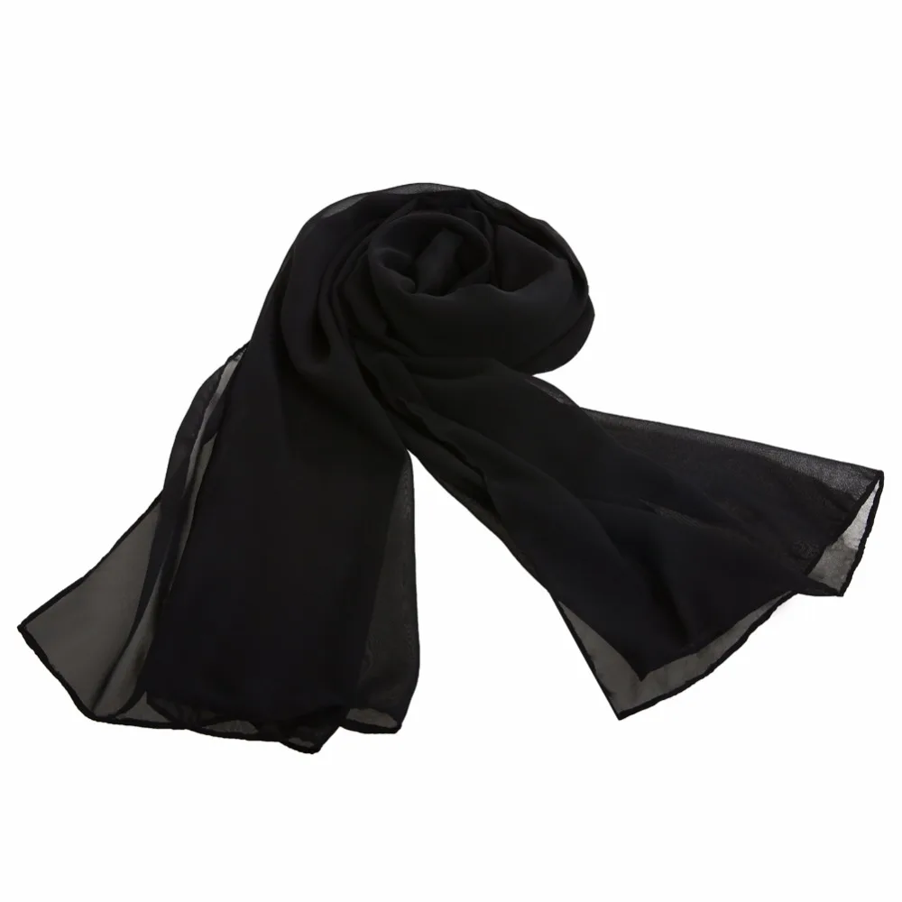 YUNUO Black One Layer Long Wedding Shawl Wraps Chiffon Women Party Evening Dress Occasion Scarf | Свадьбы и торжества