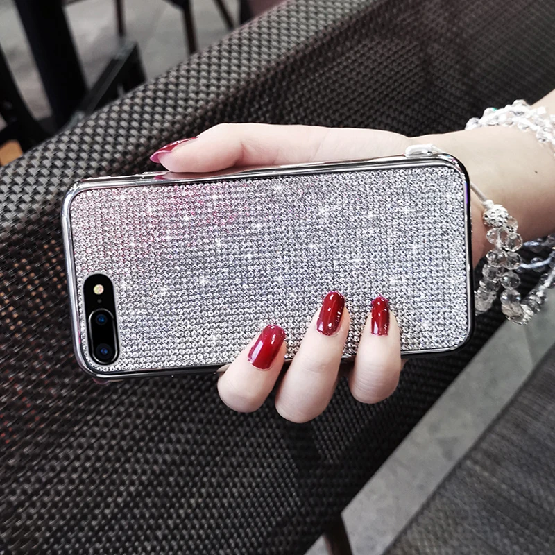 KaiNuEn Роскошный Блестящий Алмазный чехол для телефона, etui, чехол для iphone 7 8 plus 7plus 8 plus для apple, силиконовые аксессуары