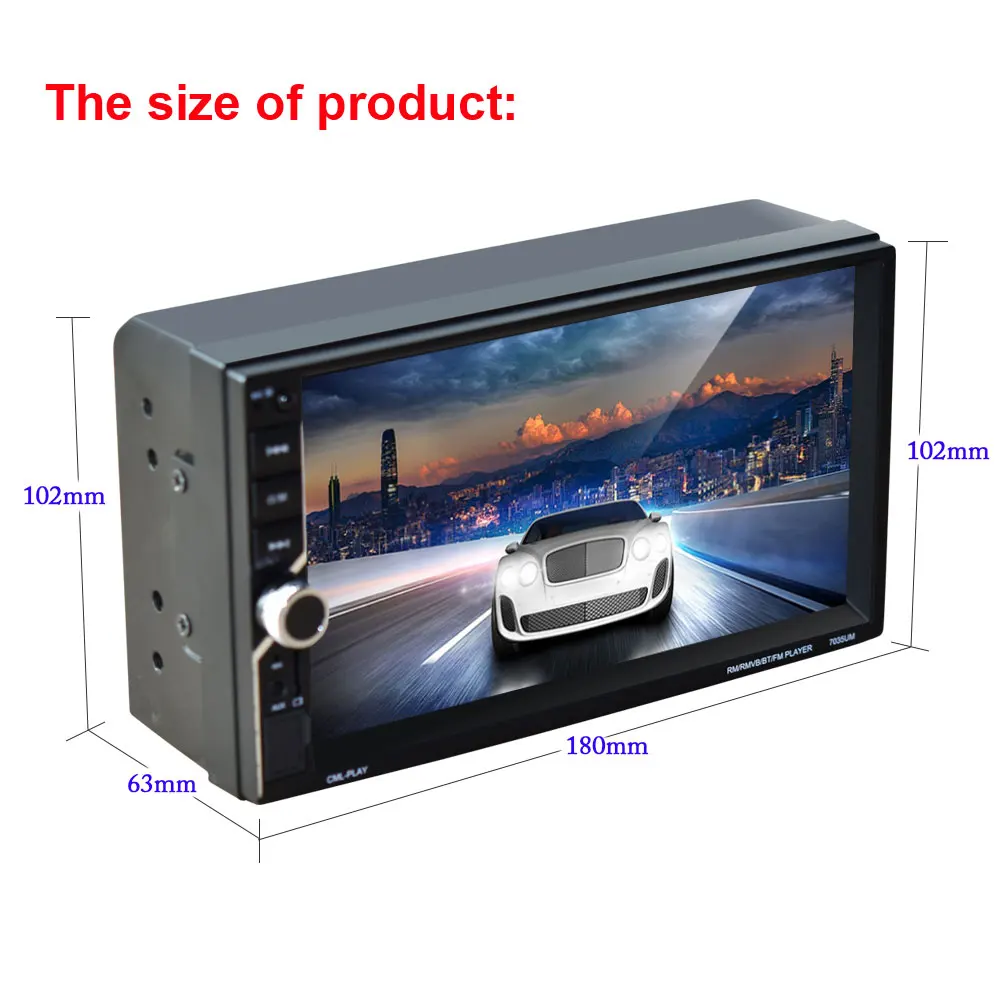 Автомагнитола Hikity 2 din MP5 плеер с 7 &quotсенсорным экраном радио FM AUX USB SD DVR поддержкой