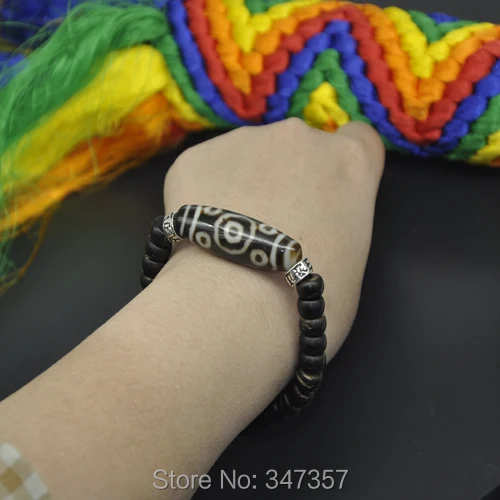 2018 Tibet Dzi Bracelet with Coconut Shell Beads 13 Eyed Sterling Sliver Accessory Good Condition | Украшения и аксессуары