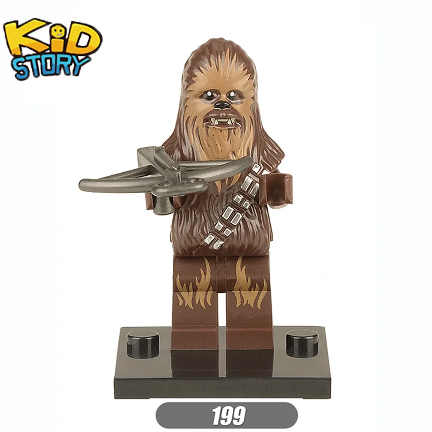 XH-199 Мужская футболка Star Wars Chewbacca кирпичи starwars Luke Leia Han Solo Анакин Дарт Вейдер йода Джар строительные блочные Фигурки игрушки - Цвет: XH-199