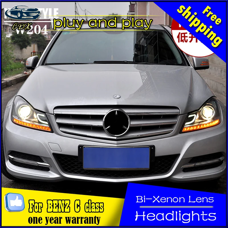 Фара Для 2011 2014 Benz C class W204 C180 C200 C260 ПРИВЕЛО фар с би ксеноном объективе проектора и