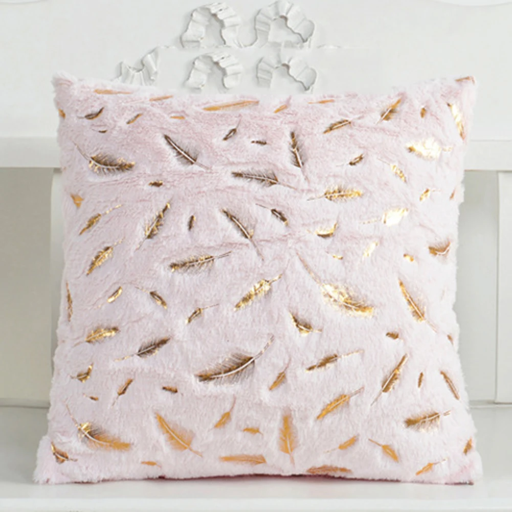 

Feather Plush Case Throw Pillow Cushion Cover Sofa Car Cafe Office Decoration Home Textile