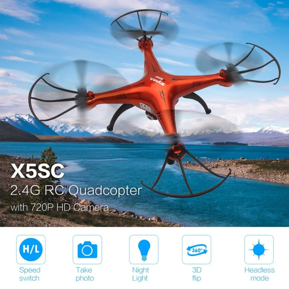 SYMA X5SC Радиоуправляемый квадрокоптер 2 4G Дрон умный самолет с 720P HD камерой