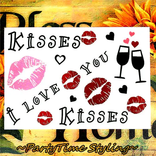 Nu-TATY A sexy kiss временная татуировка боди-арт, флеш-тату, наклейка s 17*10 см, водостойкая поддельная татуировка, автомобильная Наклейка на стену - Цвет: Красный