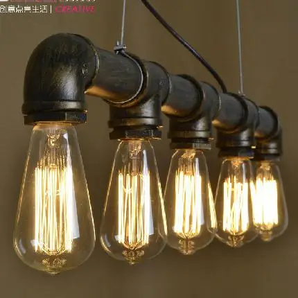 

Grade A Retro Nostalgia Industrial Water Pipe Pendant Lights Fixture Vintage Waterpipe Droplights Cafes Pub Dining Room Lamps