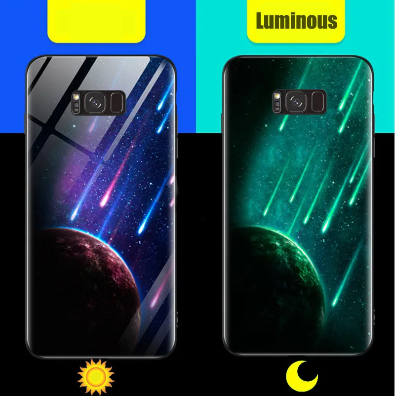 Светящийся чехол BFOLLOW для samsung Galaxy S9/S9 Plus/S8/S8 Plus/Note 8 9, жесткая задняя крышка из закаленного стекла