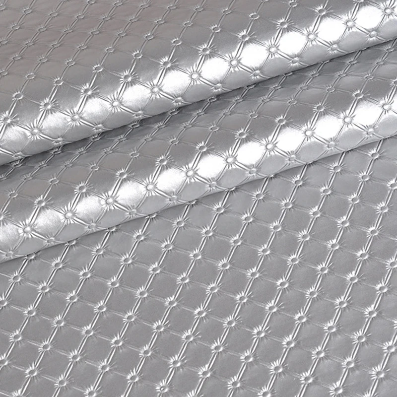 silver 100 см х 140 см мягкая кожаная ткань для шитья искусственная кожа для самостоятельного изготовления сумок, диванов и мебели материал для украшения - Цвет: silver