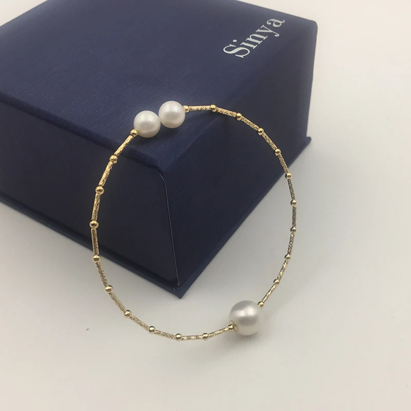 Женский браслет с натуральным жемчугом диаметром 55 мм и 9 10 мм|bracelet bangle for women|bracelet