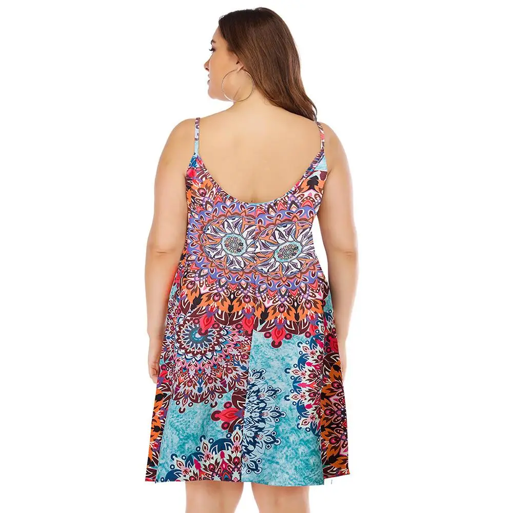 2019 леди Цветочный принт Жилет без рукавов Сезон лето размера плюс халат femmeBeach