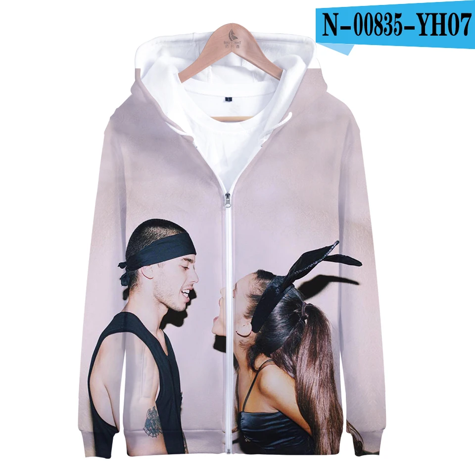 Ariana Grande 3D толстовка на молнии повседневные толстовки Новая мода крутая Highstreet осенне-зимняя одежда толстовка - Цвет: Синий