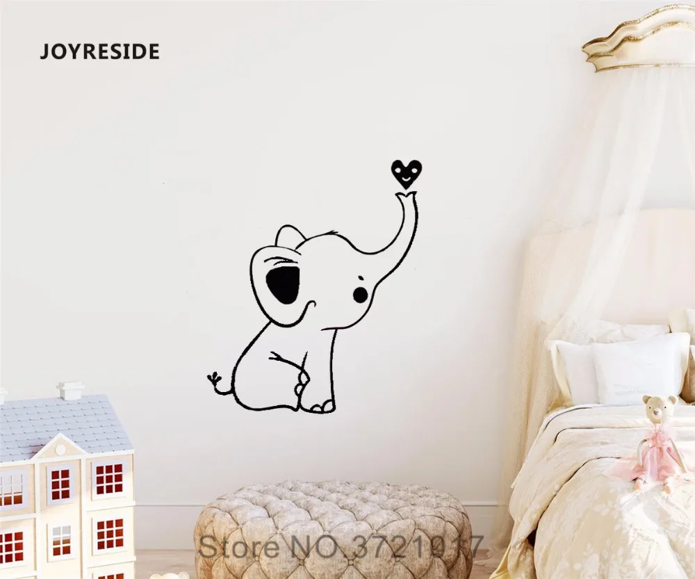Виниловая наклейка на стену с изображением слона joysebe украшение для детской