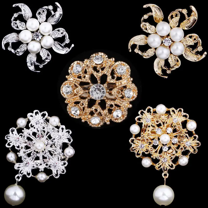 1 шт. модные броши Стразы в форме цветка с кристаллами для женщин и мужчин