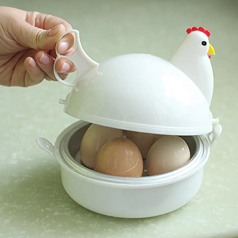 

Portable Chicken Shape 4 Eggs Steamer Boiler Durable Kitchen Microwave Oven Cookware Home Kitchen Supplies Cooker Cooking Tool 2