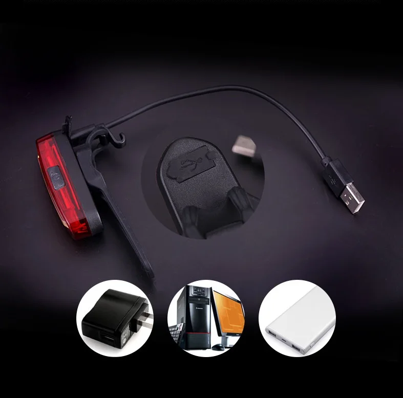Deemount 100 lm Перезаряжаемые вел USB горный велосипед задний фонарь MTB Детская безопасность Предупреждение Велосипедный Спорт заднего света Велосипедный Спорт лампа