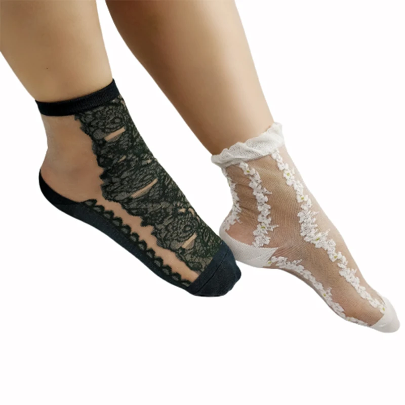Women's socks fashion summer silk casual glass thin section cool transparent 5 double random delivery | Женская одежда