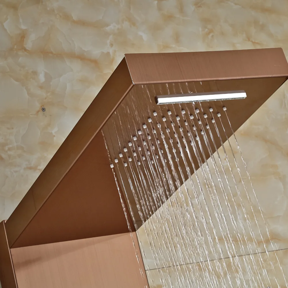 Настенные Роуз Золотой Душ столбца душ Панель w/ручной насадки для душа пластина