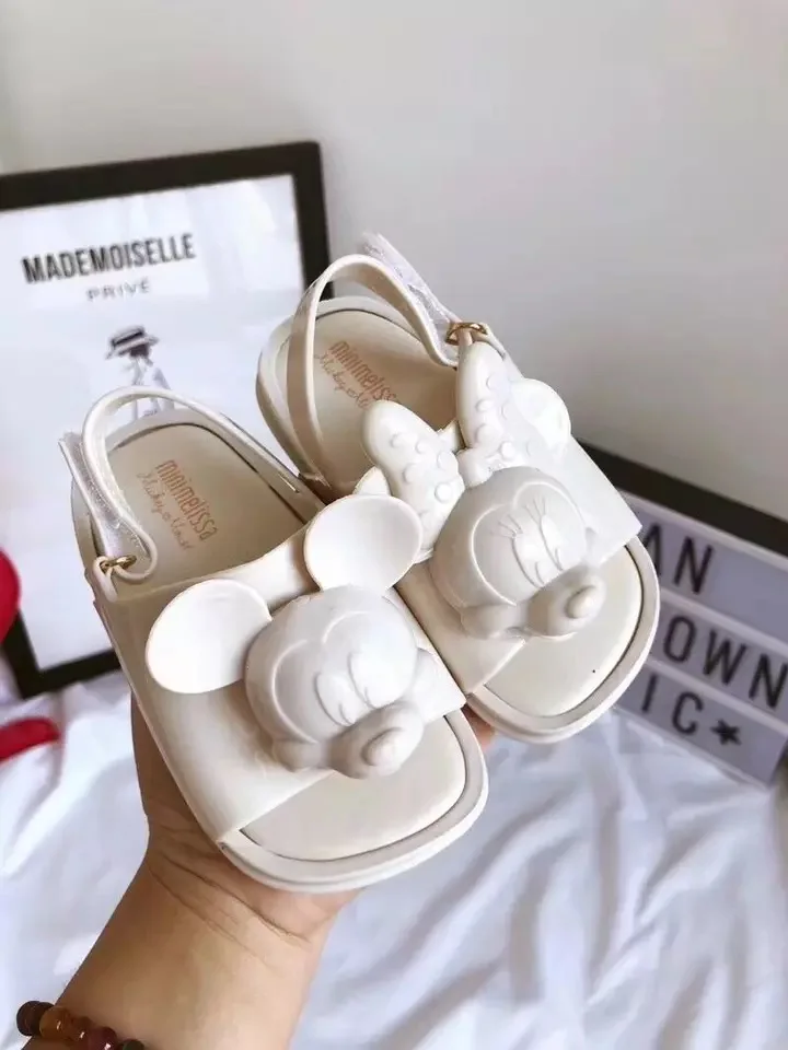 Белый Mini Melissa/ г.; сандалии для мальчиков и девочек с изображением Микки Мауса; детские сандалии; детская обувь с изображением животных; милые сандалии Melissa - Цвет: Белый